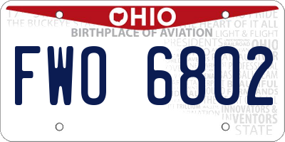OH license plate FWO6802