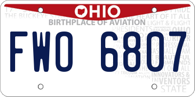 OH license plate FWO6807
