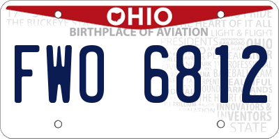OH license plate FWO6812