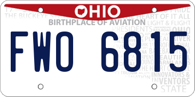 OH license plate FWO6815
