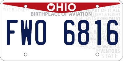 OH license plate FWO6816