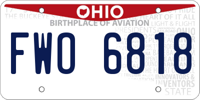 OH license plate FWO6818