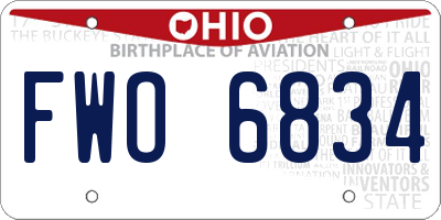 OH license plate FWO6834
