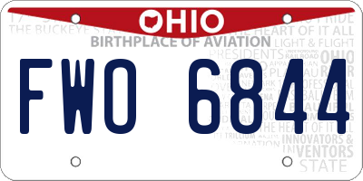 OH license plate FWO6844