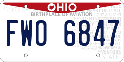 OH license plate FWO6847
