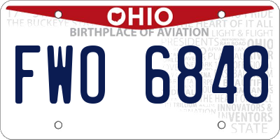 OH license plate FWO6848