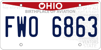 OH license plate FWO6863
