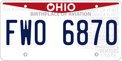 OH license plate FWO6870