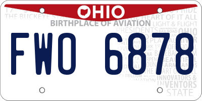 OH license plate FWO6878