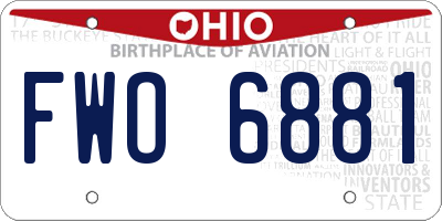OH license plate FWO6881