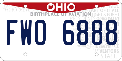 OH license plate FWO6888