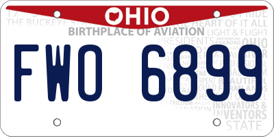 OH license plate FWO6899