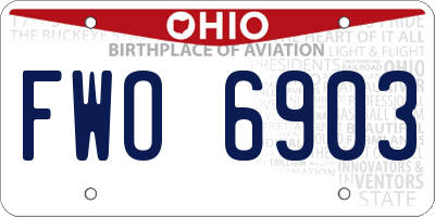 OH license plate FWO6903
