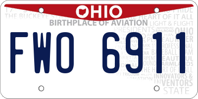 OH license plate FWO6911
