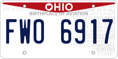 OH license plate FWO6917