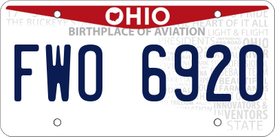OH license plate FWO6920