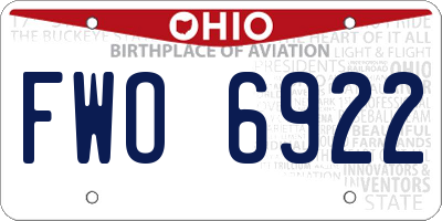 OH license plate FWO6922