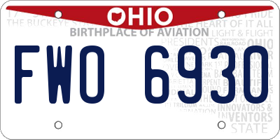 OH license plate FWO6930