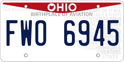 OH license plate FWO6945