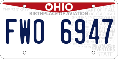 OH license plate FWO6947