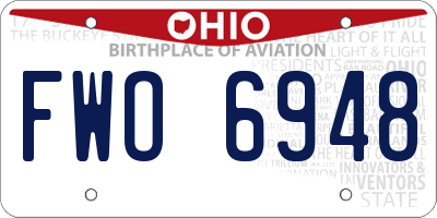 OH license plate FWO6948