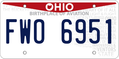 OH license plate FWO6951