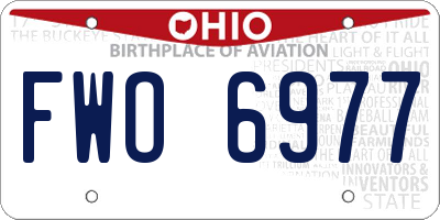 OH license plate FWO6977