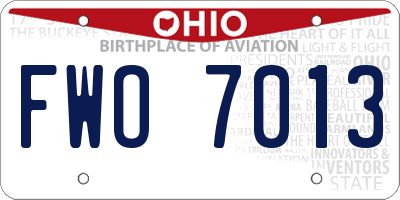 OH license plate FWO7013