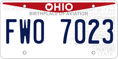 OH license plate FWO7023