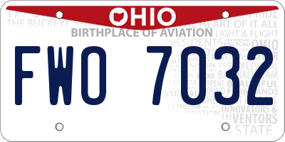 OH license plate FWO7032