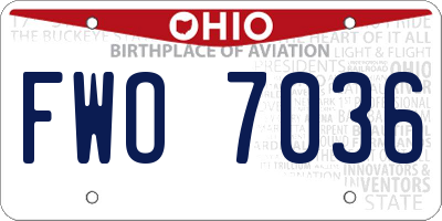 OH license plate FWO7036
