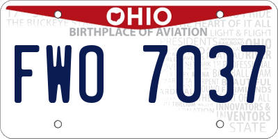OH license plate FWO7037