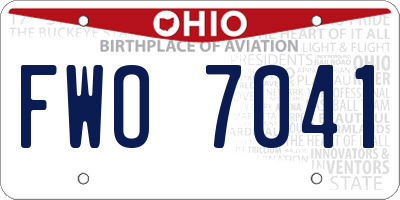 OH license plate FWO7041