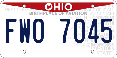 OH license plate FWO7045
