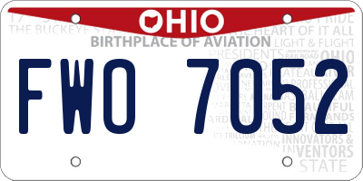 OH license plate FWO7052