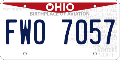 OH license plate FWO7057
