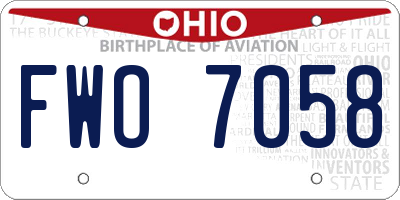 OH license plate FWO7058