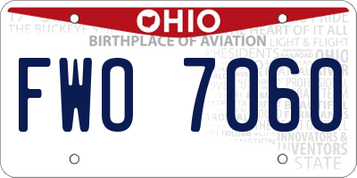 OH license plate FWO7060