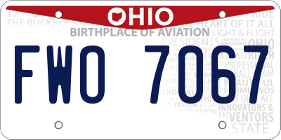 OH license plate FWO7067