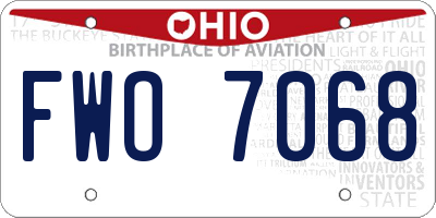 OH license plate FWO7068