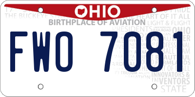 OH license plate FWO7081