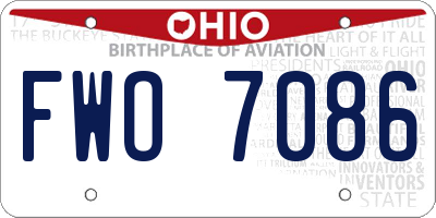 OH license plate FWO7086