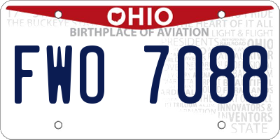 OH license plate FWO7088