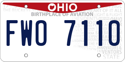 OH license plate FWO7110