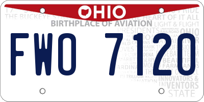OH license plate FWO7120