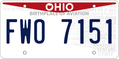 OH license plate FWO7151