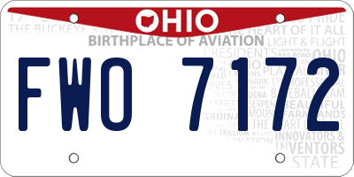 OH license plate FWO7172