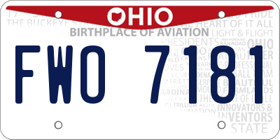 OH license plate FWO7181