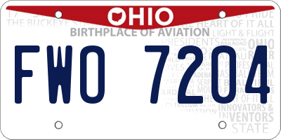 OH license plate FWO7204