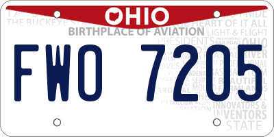 OH license plate FWO7205
